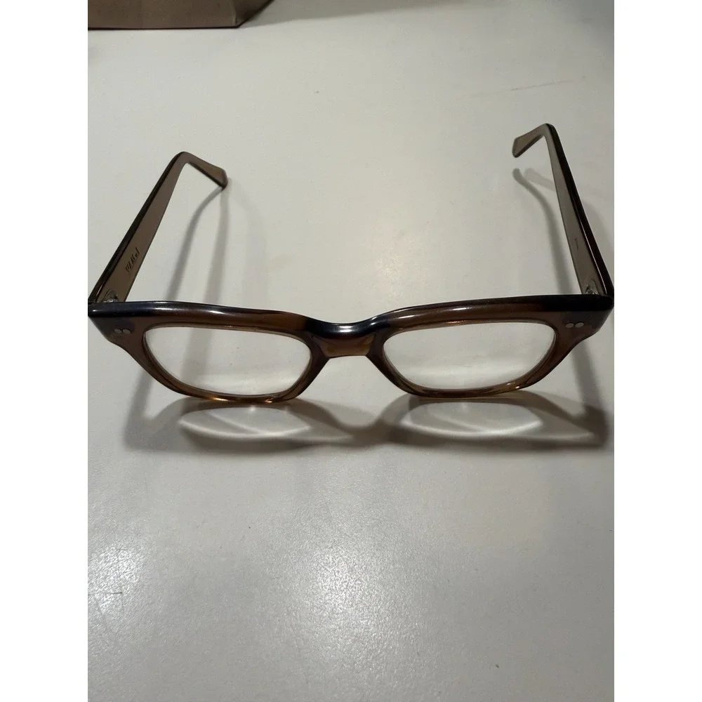 50s Vtg VAM USA Hornrim Eyeglasses Rootbeer Translucent Frames Estate